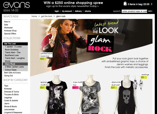 Evans feature page
